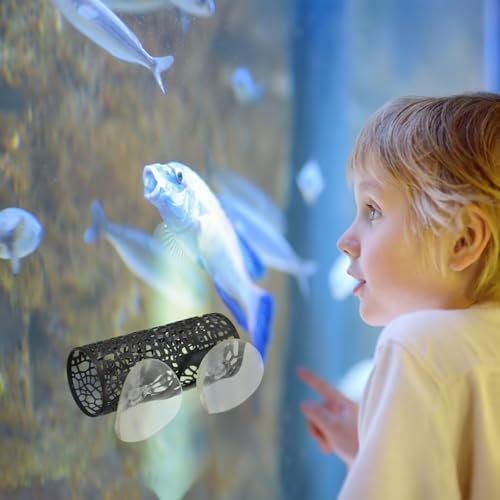 Betta Fish Hammock Bed with Tunnel Hideout, Aquarium Fish Tank Hammock with Suction Cups, Betta Fish Hide Cave for Shrimp Small Fish Decor (Black) - color: Black
