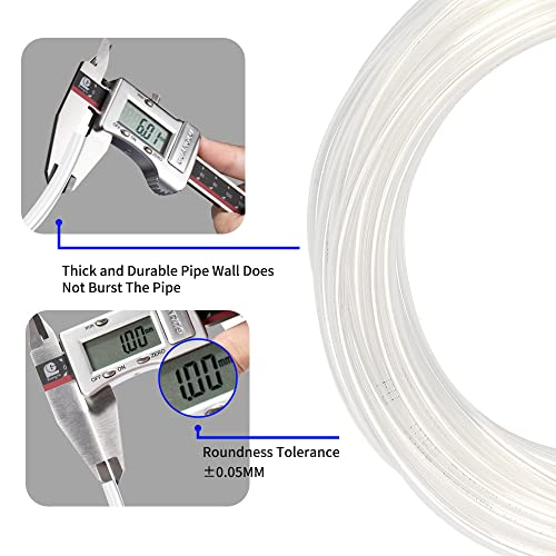 Pneumatic Tubing Clear PU Air hose Pipe Tube Kit 6mm OD 4mm ID 39.4ft/12 Meter for Air Line or Fluid Transfer… - color: Clear, size: 6mm OD / 4mm ID × 12m