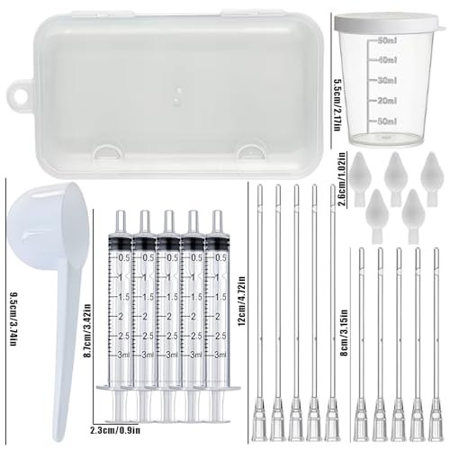 Baby Bird Feeding Syringe Set, Pet Parrot Milk Feeding Syringe with Tubes, Parrot Feeding Tubes Measuring Tools for Feeding Pets Scientific Industrial Labs… (5 pcs 3ml) - color: 5 pcs 3ml