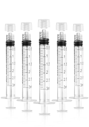 Luer Lock Syringe 3ml - Sterile Disposable Syringes without Needles (10 Pack), Individual Sealed Packaging - size: 3ml