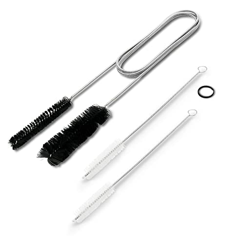 72" Drain Auger Clog Remover Tool & Pipe Brush, Black | Flexible plumbing snake & double ended nylon cleaning brush. Perfect for bathroom sink, shower, bathtub, and kitchen drains.