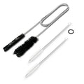 72" Drain Auger Clog Remover Tool & Pipe Brush, Black | Flexible plumbing snake & double ended nylon cleaning brush. Perfect for bathroom sink, shower, bathtub, and kitchen drains.