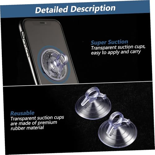 Totority 12-Pack 45mm Clear PVC Suction Cups with Pull Ring – Strong Vacuum Hold for Aquarium Heaters & Decorations, Secure Glass Mount for Fish Tanks