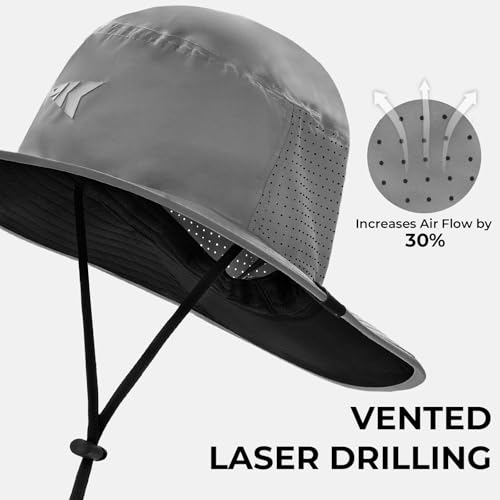 KastKing Sol Armis UPF 50 Boonie Hat - Sun Protection Hat, Fishing Hat, Beach & Hiking Hat, Paddling - color: O: Formal Gray, size: Laser-vented Design