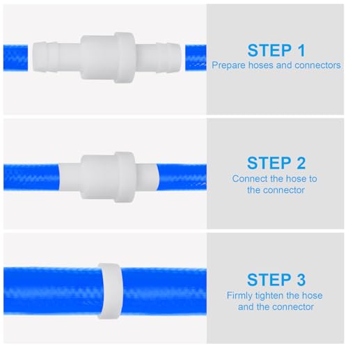 PATIKIL 3/8" Barb Hose One Way Inline Check Valve, 2 Pcs Plastic Non Return Water Stops Ozone Resistance Valve for Aquarium Garden Fuel Oil Air Gas, White - size: 3/8 Inch