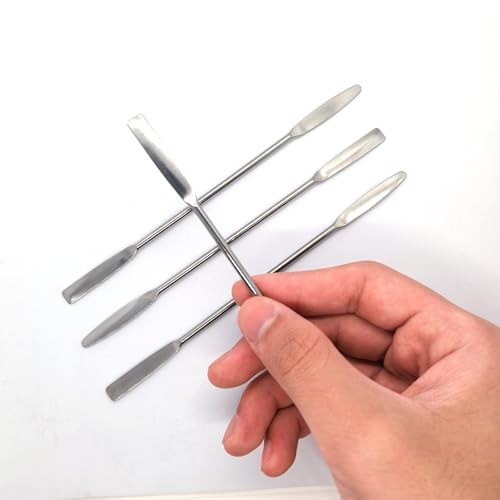 8 PCS Stainless Steel Lab Laboratory Mini Double-Ended Spatula,Micro Spatula, Semi-Micro Shovel Tapered Arrow End Flat Ends,Mini Metal Spatula,6" Length