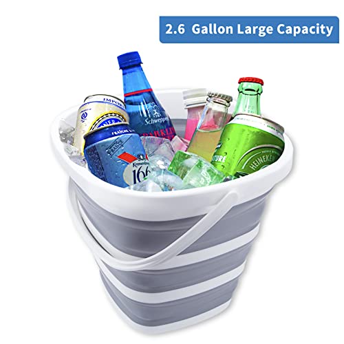 2 Pack Collapsible Buckets 10L 2.6 Gallon Cleaning Bucket Mop Bucket Folding Foldable Portable Small Plastic Water Supplies for Outdoor Garden Camping Fishing Car Wash Space Saving Square - color: 2 Pack - 10l