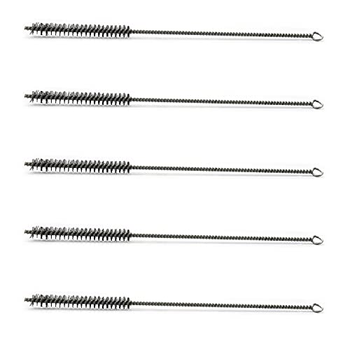 Utoolmart Wire Tube Brushes, Stainless Steel Spiral Power Bottle Brush, Long-Handle Bristle Pipe Cleaning Tool, 0.5" Diameter 12" Length for Auto Parts, Bottles, Tubes, Keyboards,Glass, 5pcs - color: 5pcs, size: 1.2cm