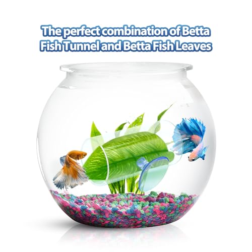 CousDUoBe 1 Pack Betta Fish Acrylic Tube Tunnel,Betta Fish Leaf Pad Simulating The Natural Habitat for Betta Spawning Grounds Breeding Resting Bed，Fish Shelter Hideaway - style: 1 Pack
