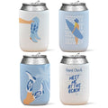 4 Pack Western Coastal Cowgirl Reusable Neoprene Insulator Cup Sleeve for Cold and Hot Drinks, Blue Western Preppy Beach Coastal Cowgirl Can Drink Sleeves Cooler Sleeves Gifts for Women - color: Coast Cowgirl（Blue)-cup
