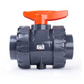 HYDROSEAL Kaplan 4" PVC True Union Ball Valve with Full Port, ASTM F1970, EPDM O-Rings and Reversible PTFE Seats, Rated at 200 PSI @73F, Gray, 4 inch Socket (4") - size: 4 Inch