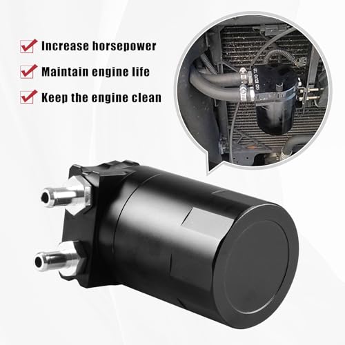 RULLINE 2PCS Universal 350ml Reservoir Tank Oil Catch Can Tank 0046 Aluminum Polish Baffled Reservoir with Bracket Black - color: 2PCS Black, size: Upgraded version with bracket