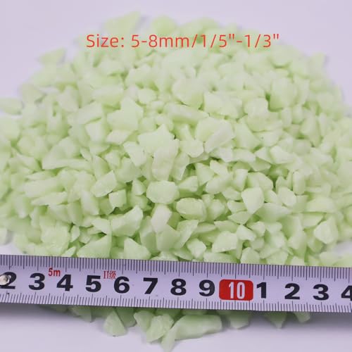 Glow in the Dark Gravel Stones,Aquarium Gravel,Aquarium Sand,Decorative Glow Gravel Rocks for Fairy Garden Fish Tank Succulents Pot Vase Filler Decor, 1 Pound (Yellow Green, 5-8mm) - color: Yellow Green, size: 5-8mm