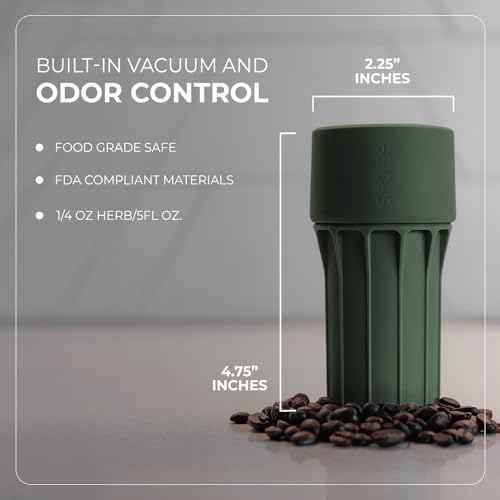 Staze Air Tight Smell Proof Container (148ml) – Vacuum Seal Jar - Waterproof Food Storage Canister, Portable Small Smell Proof Jar for Coffee, Herb, Spice & Gummies - (MIDNIGHT TRIO) - color: MIDNIGHT TRIO