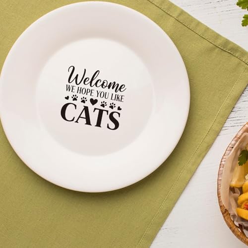 GLOBLELAND 18 Sheets Cat Greetings Transfer Stickers 3.9x3.6inch Black and White Blessings Transfer Decal Rub on Transfer for Cup Decal Vase Glass Art Crafts Decorations - style: Cat Greetings
