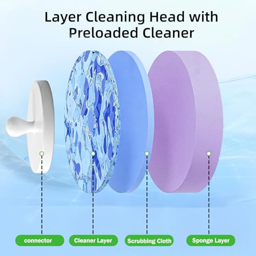 Disposable Toilet Brush and Holder Set with 28 Refills, Wall Mounted Toilet Bowl Cleaner Wand Cleaning System Bathroom Cleaning Supplies (Toilet Brush + 28 Refills)
