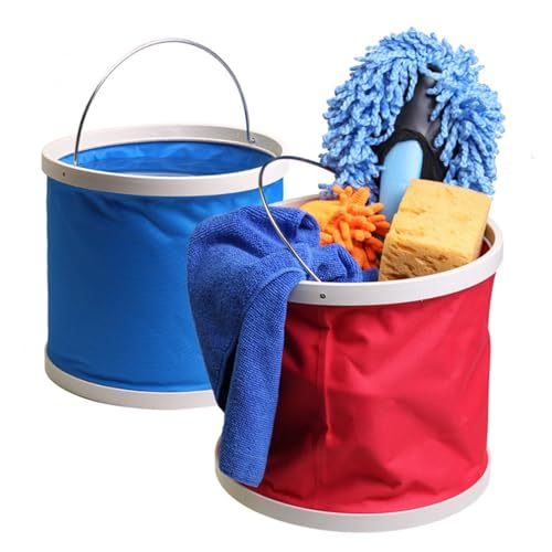 Gatuida Portable Collapsible Bucket Folding Water Container for Camping Hiking Fishing and - color: Blue