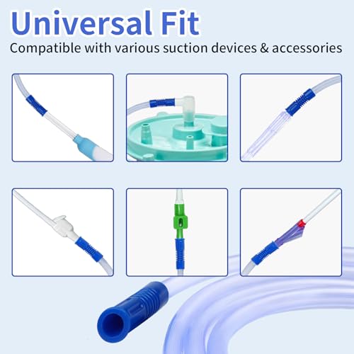 3 PCS 71" Suction Tubing Hoses Extended Suction Connection Tube, Flexible & Portable Hoses Vacuum Fits Various Devices