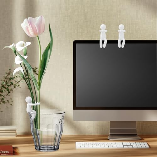 Plant Propagation Buddy, Plant Cutting Holders People, Plant Nurturing Decorative Plant Supports, Propagation Friends for Indoor Gardens or for Sprouts, Stems, Shoots and Cuttings(3PCS-White) - color: White-3pcs