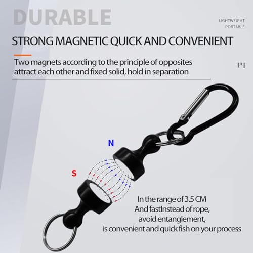 Fishing Strongest Magnetic Net Release Magnet Clip Holder Retractor, Quick Release Keychain with Super Strong Magnet, Fly Fishing Magnetic Buckle Fishing Equipment,Accessories