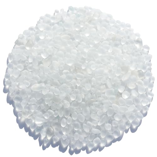 QYGL Sea Glass Stones - 0.55LB White Frosted Glass Pebbles Gemstones - Perfect for Aquarium Rocks, Fish Tank Gravel, Vase Fillers, DIY Crafts, and Home Decor - color: White