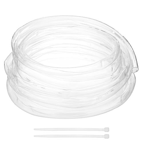M METERXITY Vinyl Tubing 16mm ID x 19mm OD 30ft Flexible Plastic Tube with 2 Hose Ties, Lightweight Hybrid PVC Hose for Water Gardening/Airline/Aquarium Tubing [Clear] - size: 16mm ID x 30ft