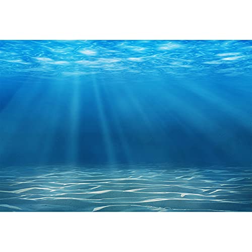 Laeacco Underwater World Background 13x10ft Undersea World Sunlight Deep Sea Blue Water Sun Ray Backdrop Seabed Children Birthday Party Home Decoration Kid Boy Newborn Photo Studio Aquarium Background - size: 13x10ft