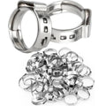 50Pcs(20.3mm-23.5mm)3/4" Single Ear Hose Clamp Hose Crimp Clamps Ear Crimp Rings Ear Stepless Hose Clamp Pinch Clamps for Hose Pipe Clamp Tools (3/4inch) - size: 3/4inch