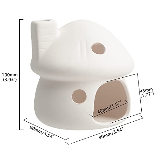 Saim White Ceramic Mushroom Aquarium Decor, Fish Tank Hideout Cave, Betta Shrimp Pleco Goldfish Breeding Hiding Shelter Ornament - color: White