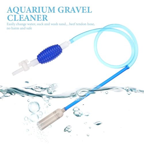 POPETPOP Manual Aquarium Gravel Vacuum Cleaner 1.96m Portable Fish Tank Water Changer Siphon Pump for Household Aquarium Cleaning