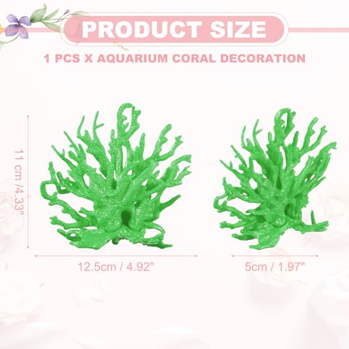 Aquarium Coral Decoration, Fish Tank Decorations Fish Tank Coral Ornaments, 4.9x2x4.3 Inch, (Green, 1 Pcs), Intended for Aquarium Landscaping Decor - color: Green, size: 4.9x2x4.3 Inch