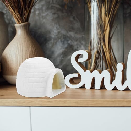 Vaguelly Mini Igloo Miniature Ice House Arctic Aquarium Figurines for DIY Dollhouse Micro Landscape Hideout House Fish Tank Decoration
