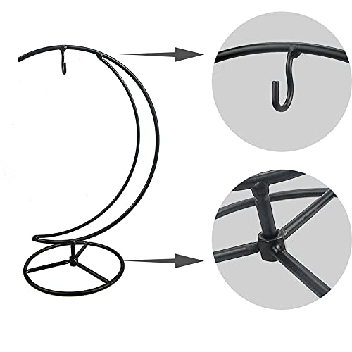 YY YEARCHY Ornament Display Stand Metal Stand Terrarium Air Plant Stand Flower Pot Holder Iron Pothook Stand for Hanging Glass Globe Ball - color: Black, size: 10.63"x4.88"X4.88"