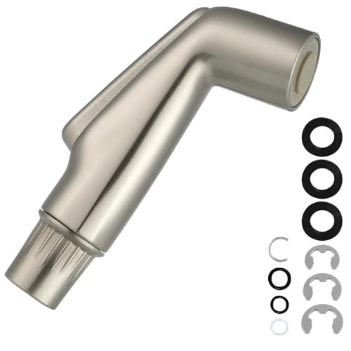 Hygie Rinse Universal Fit Kitchen Sink Spray Attachment, Kitchen Sink Side Sprayer Head Compatible with Delta, Moen, Kohler and Other OEM Brands Spray Head, Brushed Nickel - color: Brushed Nickel, style: Nozzle Head Only