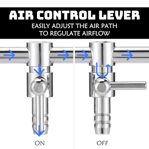 3 Pack 2-Way Aquarium Stainless Steel Air Flow Control Lever Valve with Airline Tubing Connector for Air Pumps Fish Tank Multi-Port Distributor Splitter - style: 2-Way