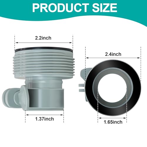 Hose Adapter Type B, 4PCS 1.25inch to 1.5inch Hose Conversion B Kit, Above Ground Pool Adapter Connects for Filter Pumps Saltwater System