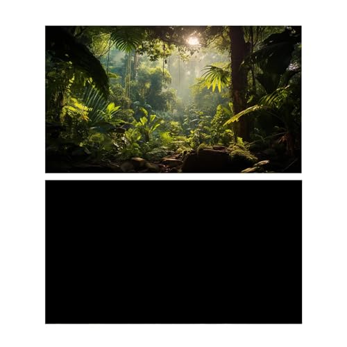 2 Pack Aquarium Background, Vinyl Cloth Fish Background, Forest & Black, for Terrarium Decor Background 24×12 inch - color: Forest and Black, size: 24X12in