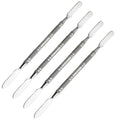 TAODAN 4PCS 160mm Silver Stainless Steel Spatula Double Ended Laboratory Scraper Mini Metal Embossing Rod Foundation Tint Bar Suitable for Classrooms and Plants