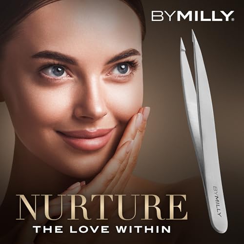 Pointed Tweezers | High Carbon Stainless Steel Needle Nose | Fine Point Precision Hair Removal | Perfectly Aligned & Hand-Filed Sharp | Silver - color: Silver