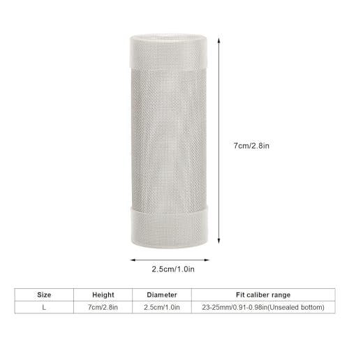 Tnfeeon Stainless Steel Mesh Inflow Aquarium Filter Guard Intake Cover for Shrimp and Fish Aquarium Intake Filter Mesh Cover Fish Mesh Net Strainer Tube Filter Accessory (L)