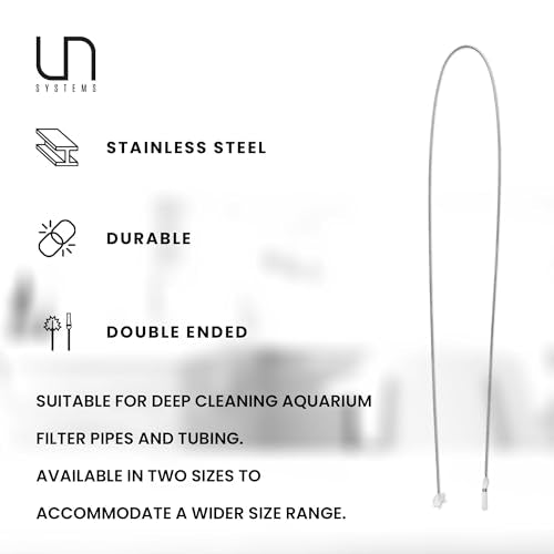 Ultum Nature Systems Twin Brush - Aquarium Brush for Glass Tanks, Pipe Cleaner Brush, Long Tube Cleaning Brush w/Double Ended Brush Styles - Flexible Drain Brush for Home Kitchen Sink - 23.62 in - size: 23.62 in
