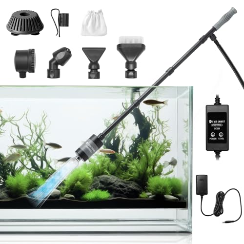 SainSmart XpertMatic Aquarium Gravel Cleaner, 528GPH/28W Powerful Fish Tank Cleaner, Adjustable Water Flow Aquarium Cleaner Kit, Electric Gravel Vacuum for Sand Washing and Water Changing
