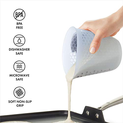 OXO GG 1 CUP SQUEEZE & POUR SILICONE MEASURING CUP, CLEAR - size: 1 Cup, style: Cup