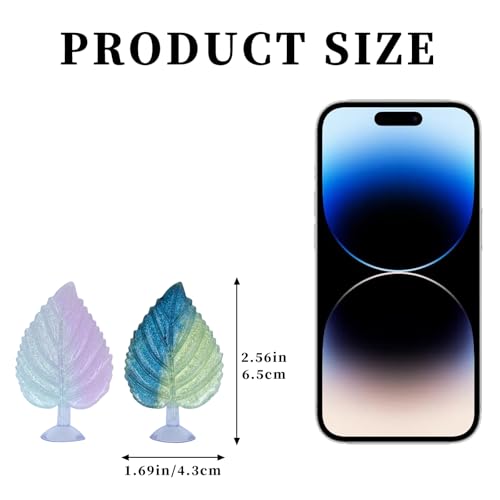 Betta Fish Tank Accessories, 2 Pack Plastic Gradient Leaf Decoration Resting Hammock with Suction Cups, Aquarium Decoration, Beta Fish Tank Decor