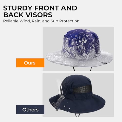 KastKing Sol Armis UPF 50 Boonie Hat - Sun Protection Hat, Fishing Hat, Beach & Hiking Hat, Paddling - color: M: Prym1 Purple Fizz, size: Laser-vented Design