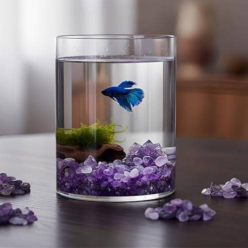 Crystal Chips Stone-Aquarium Rocks Decor,Fish Gravel,Tumbled Stone Chips for Aquascape Vase Filler,DIY Crafts,Indoor Plants - color: Purple