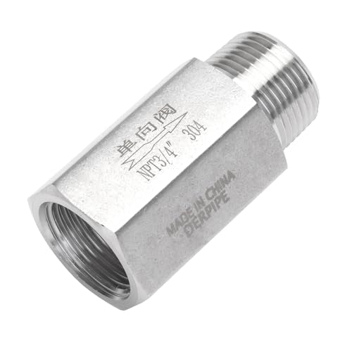 Air Check Valve - 3/4" NPT Female x Male High Temperature Stainless Steel Hex One Way Valve For Air - size: 3/4" NPT, style: Female x Male