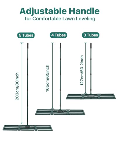 Lawn Leveling Rake 45"x10", Yard Leveling Rake with Wall-Mount Hook, Heavy-Duty Ground Leveler for Soil, Sand, Topsoil, Compost & Fertilizer - style: 45"x10"