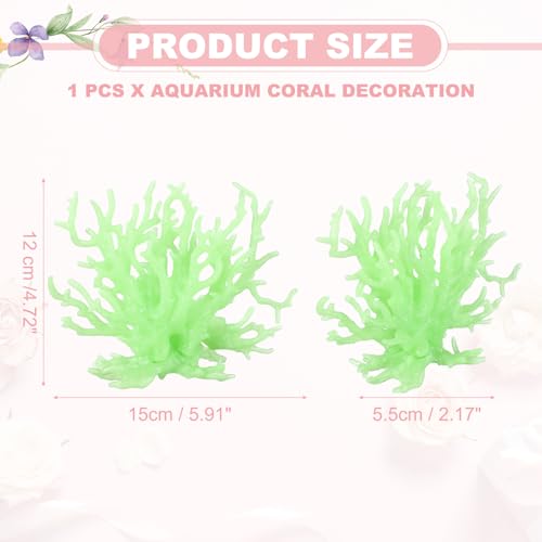 Aquarium Coral Decoration, Fish Tank Decorations Fish Tank Coral Ornaments, 5.9x2.2x4.7 Inch, (Glowing Green, 1 Pcs), Intended for Aquarium Landscaping Decor - color: Glowing Green, size: 5.9x2.2x4.7 Inch