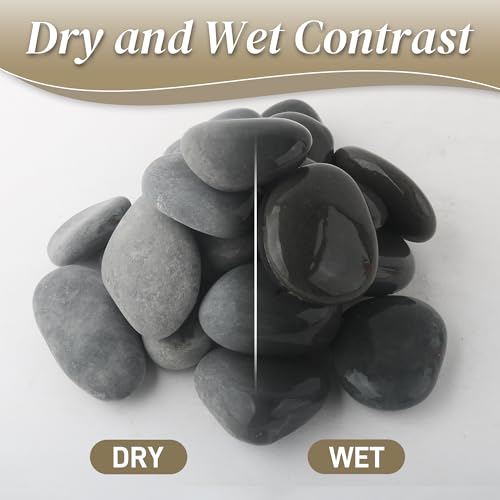 Quibbay 5 lbs Mexican Beach Pebbles, 2-3 Inch Decorative River Rocks for Fish Tank Aquarium Fountain, Decorative Pebbles for Garden Landscaping, Home Décor, Outdoor Paving Walkways Pathways Backyard - size: 5 Pounds, 2-3 Inch